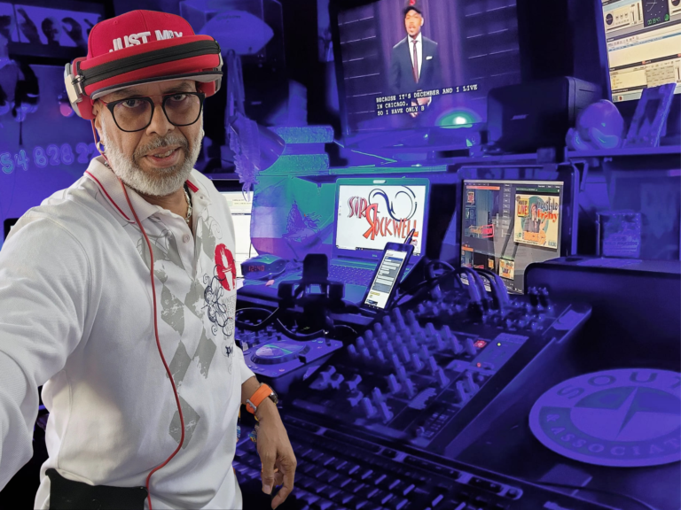 Sir Rockwell in his radio station studio