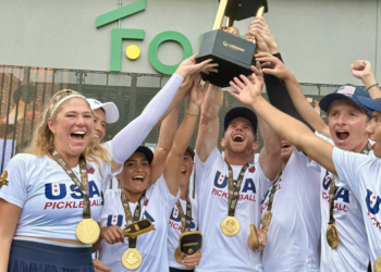 USA Pickleball team with their trophy